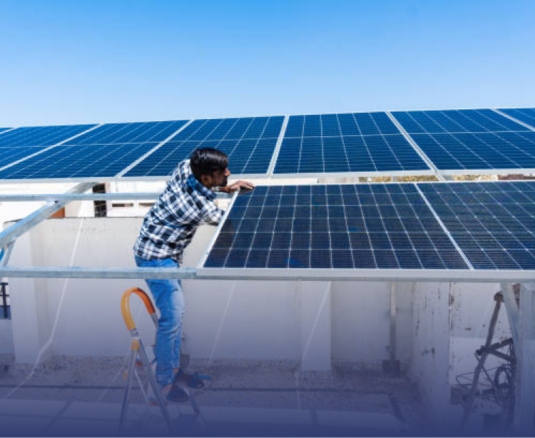 Sonetec technician handling solar installation
