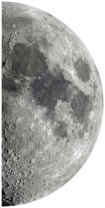 Luminous first quarter half moon in Kerala night sky