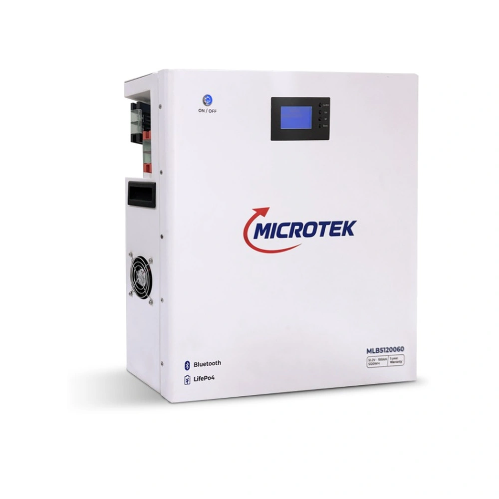 Microtek MLB5120060 51.2V 100Ah 5.12 kWh Wall-Mount LiFePO4 Battery Pack