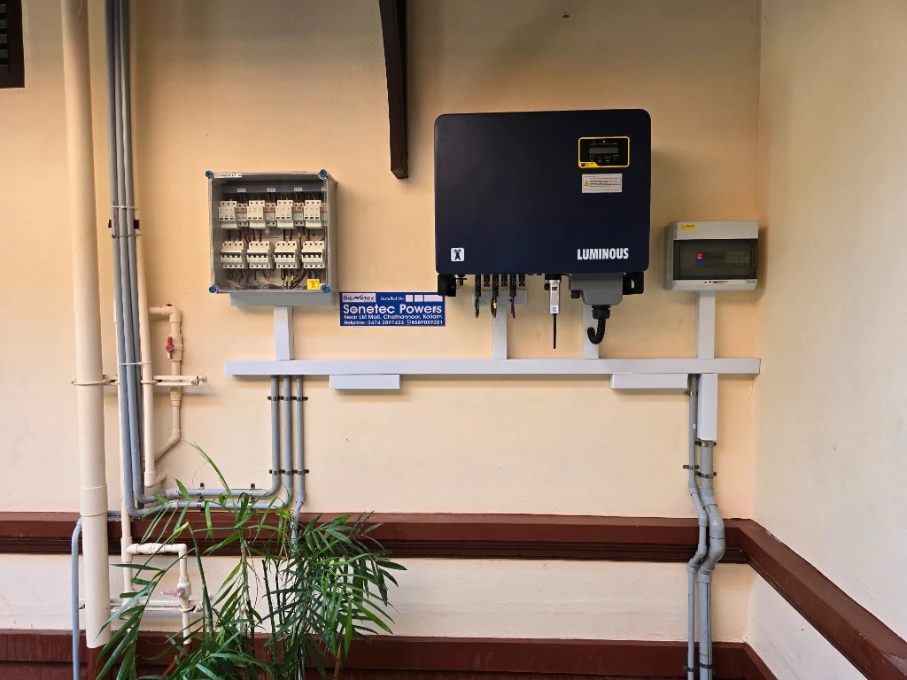 Electrical BOS wall setup at Sindhoor Ayurveda Hospital
