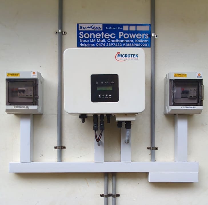 3 kW PM Surya Ghar residential solar installation in Adoor